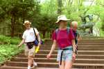 Rachel, Max and Scott walking the stairs