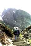 Hiking around to Morain Lake