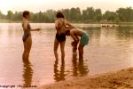 Robin, John, Jay and Rachel wading