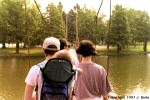 Robin, John, Jay and Rachel crossing bridge